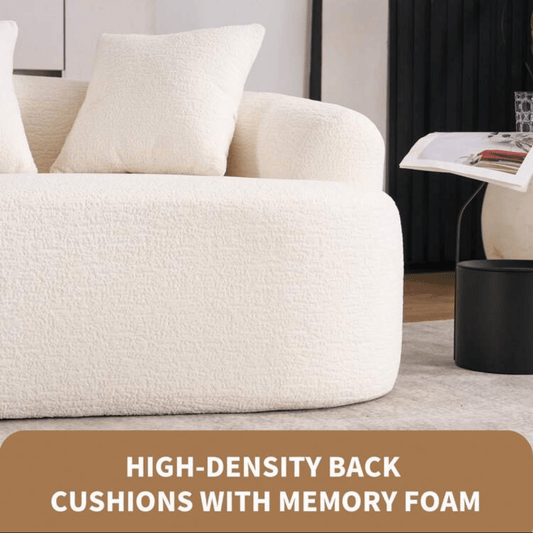 beige curved cloud couch luxury furniture with memory foam