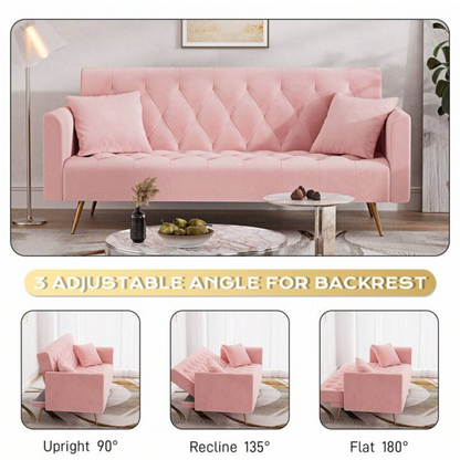 adjustable pink velvet couch loveseat sofa