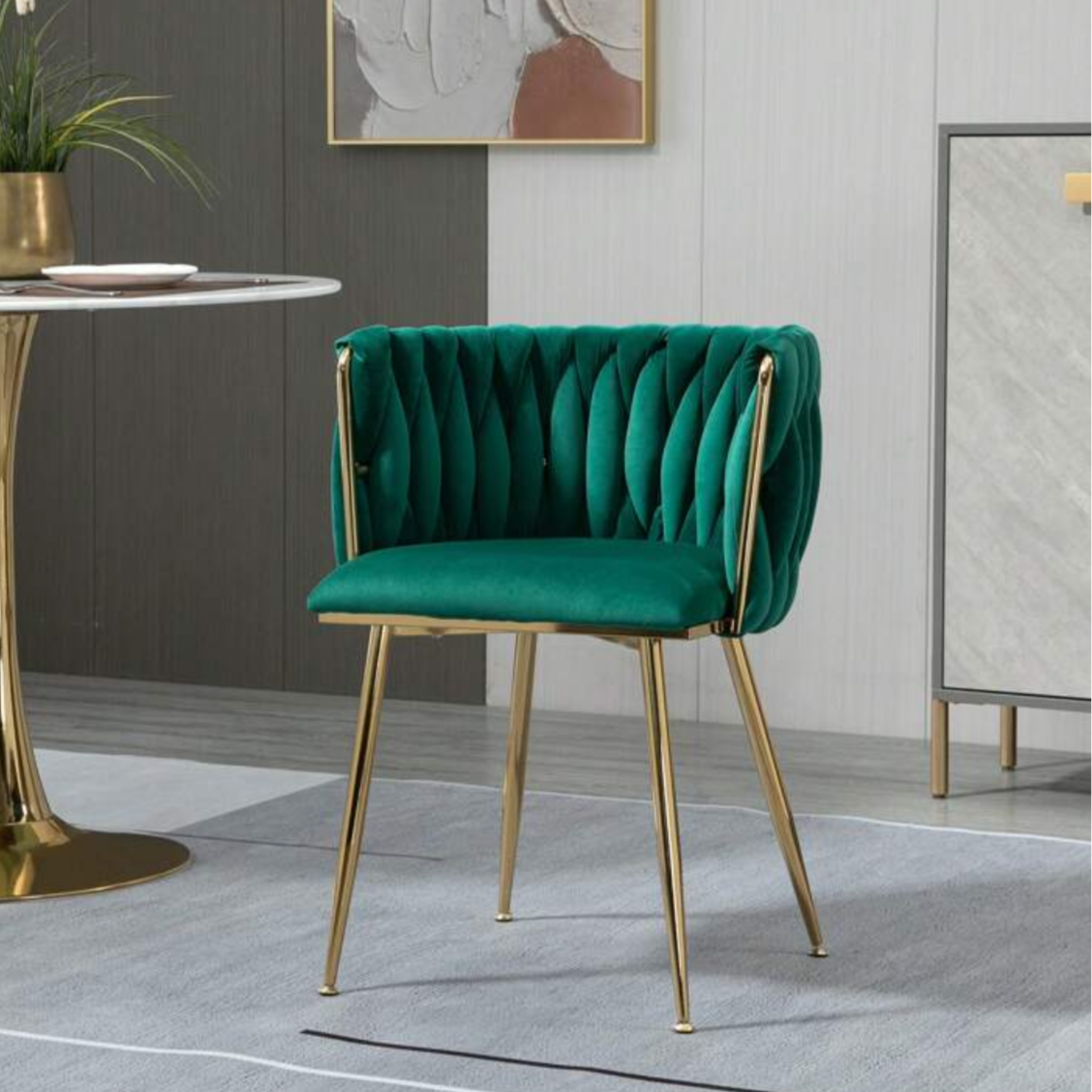 dark green velvet chair gold legs