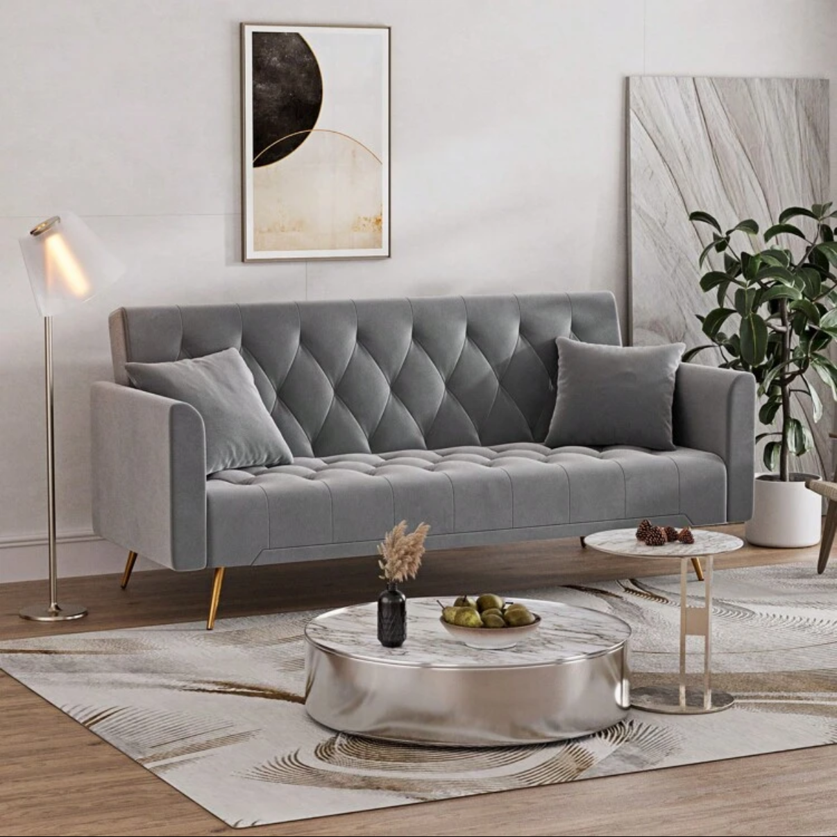 luxury adjustable futon grey