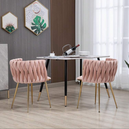 pink velvet dining chair set of 2