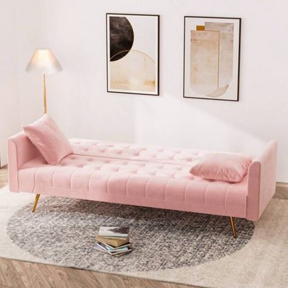 pink velvet loveseat adjustable