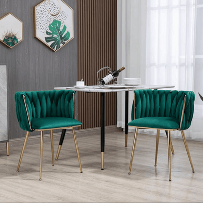 set of 2 green velvet dining chairs luxury furniture