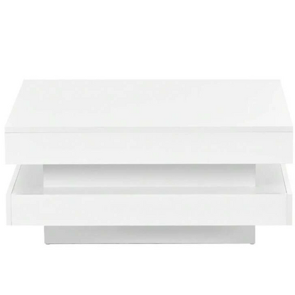 square coffee table white two tier